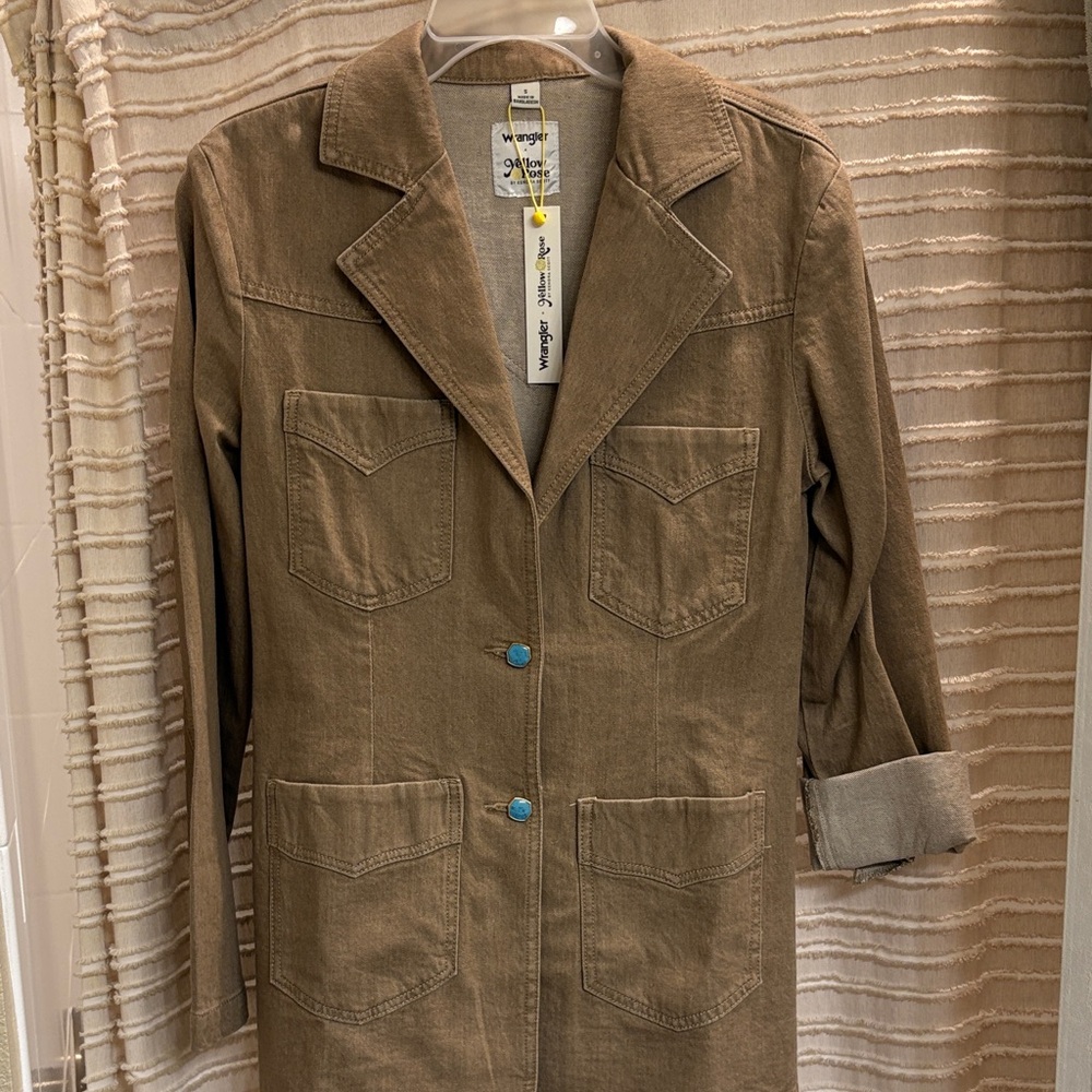 Kendra Scott Brown Blazer with Turquoise Accents